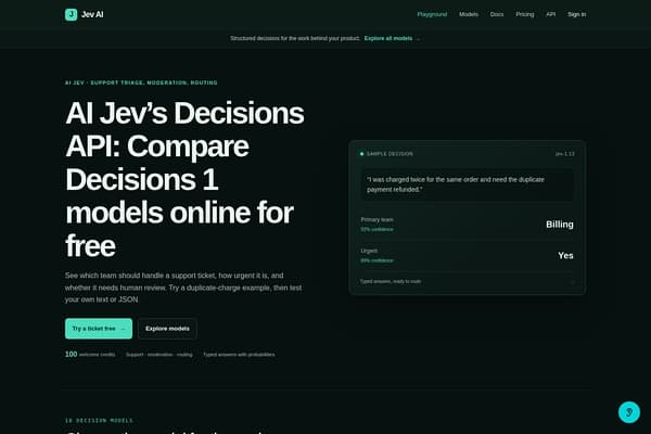 AI Jev Decisions API preview