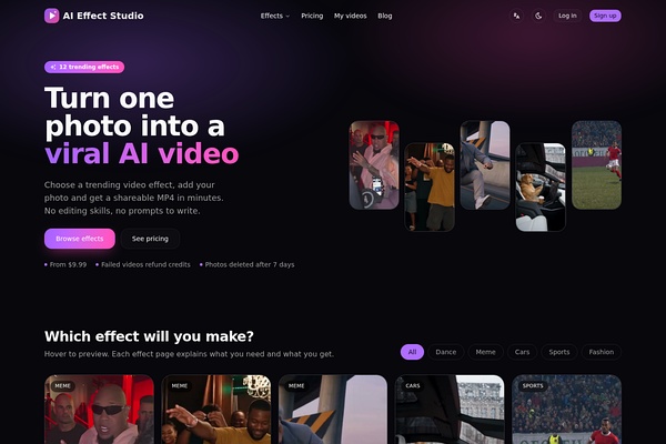 AI Effect Studio preview