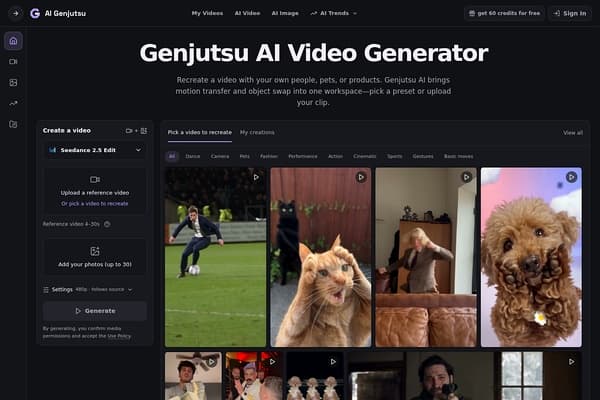 Genjutsu AI Video Generator screenshot