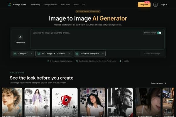 AI Image Styles preview