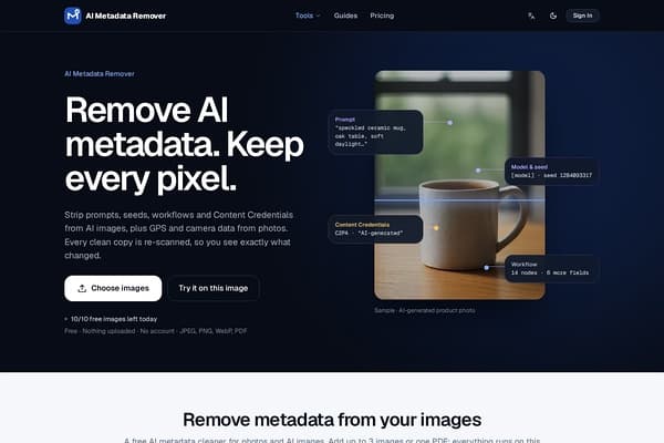 AI Metadata Remover screenshot