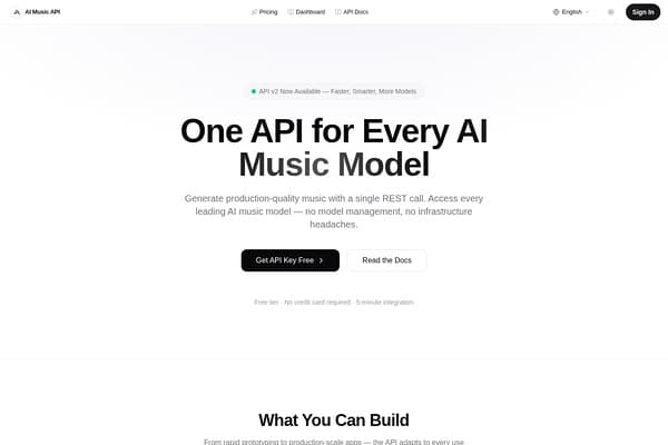AI Music API preview