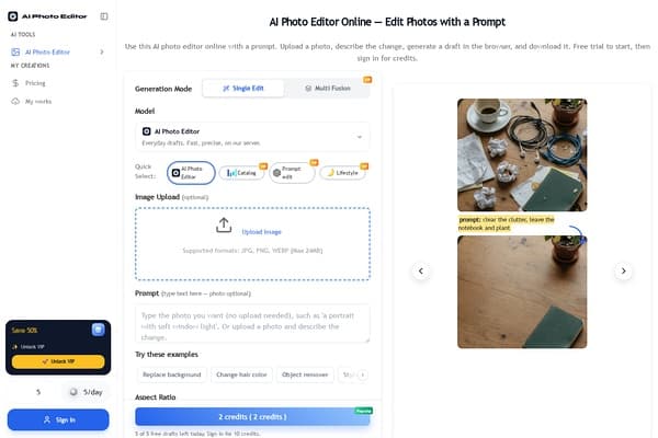 AI Photo Editor Online preview