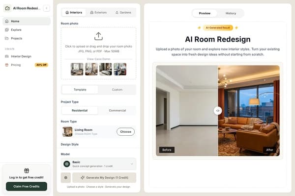 AI Room Redesign preview