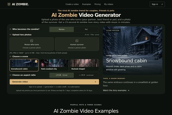 AI Zombie Video Generator preview