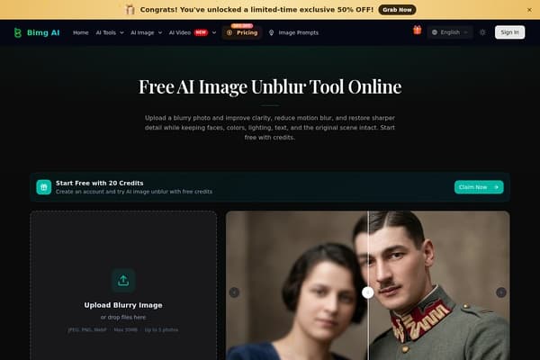 Bimg AI Image Unblur Tool preview