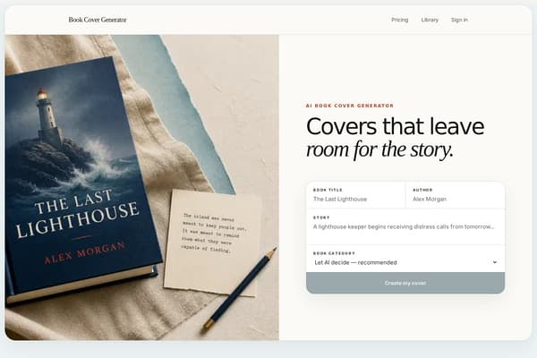 AI Book Cover Generator screenshot
