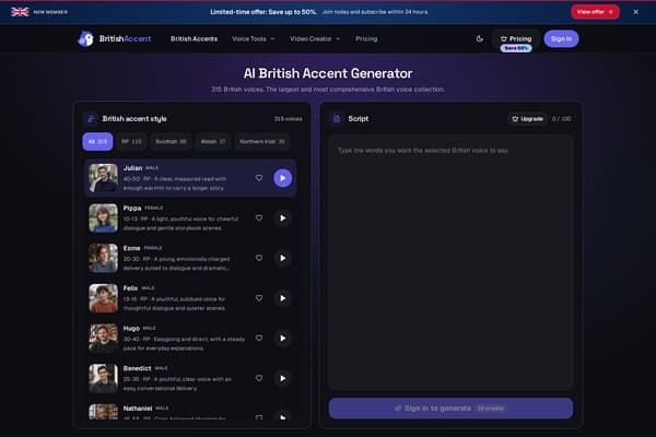 British Accent Generator screenshot