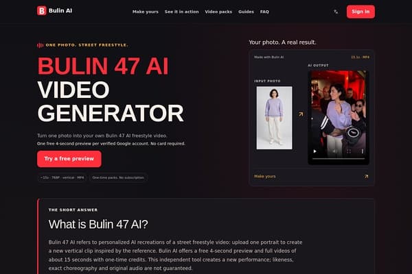 Bulin 47 AI Video Generator preview