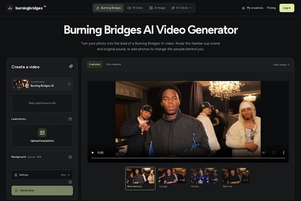 Burning Bridges AI Video Generator screenshot