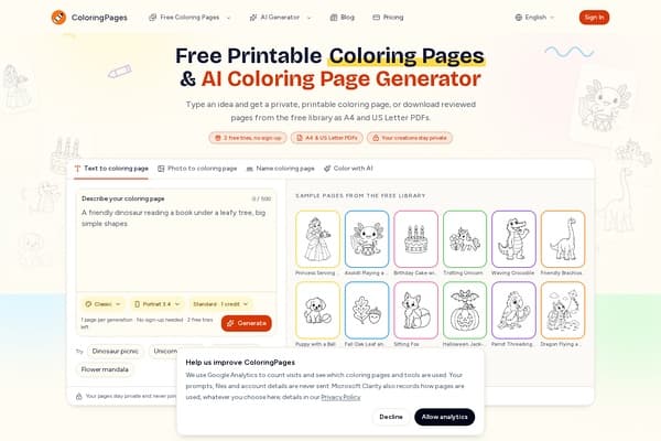 Coloring Pages Tools screenshot