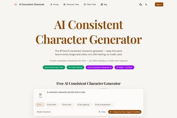 Consistent Character AI preview