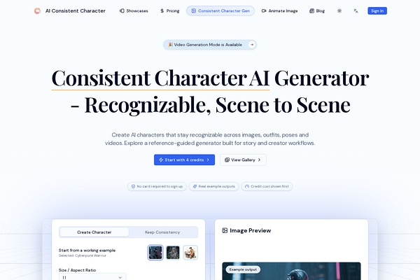Consistent Character AI Generator screenshot