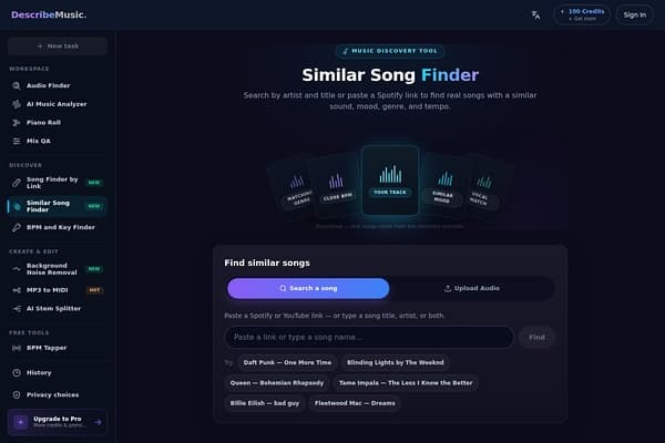 Similar Song Finder preview