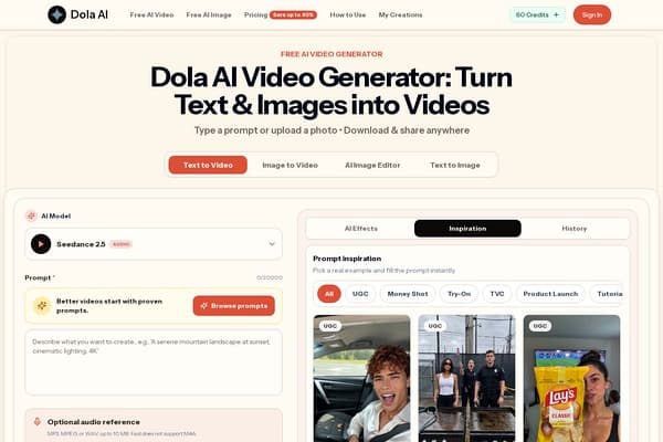 Dola AI Video Generator screenshot