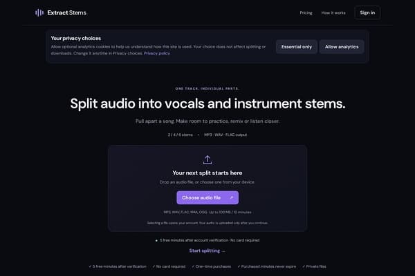 Extract Stems screenshot