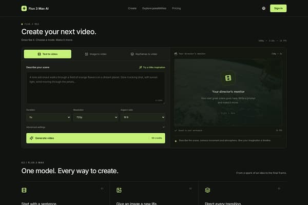 Flux 3 Max AI screenshot