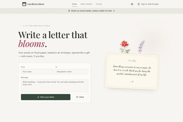 Garden Letters screenshot