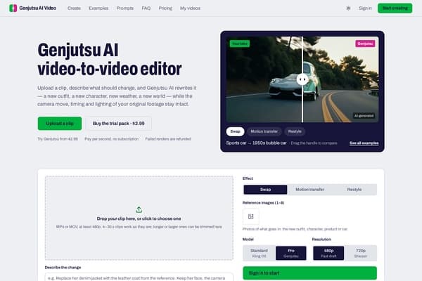 Genjutsu AI Video Editor preview