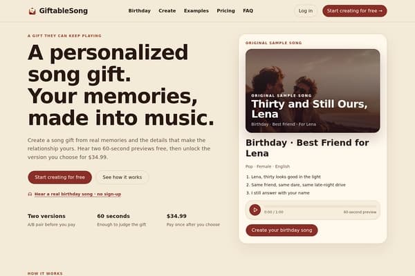 GiftableSong preview