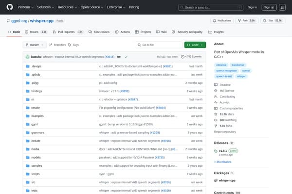 whisper.cpp screenshot