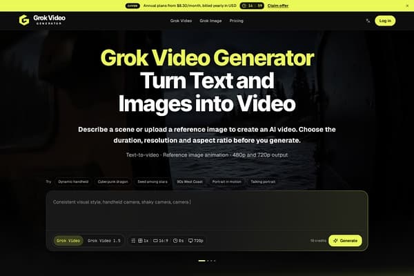 Grok Video Generator screenshot
