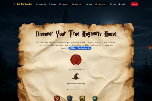 Harry Potter House Quiz preview