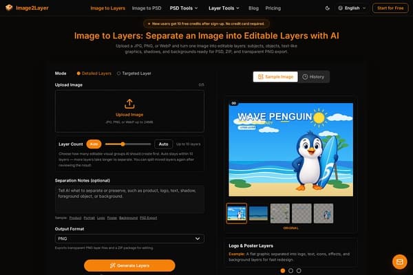 Image to Layers screenshot
