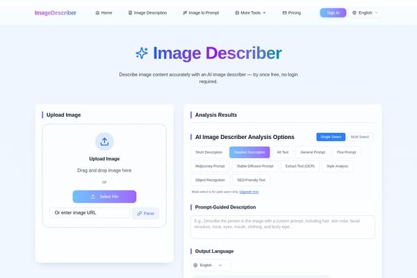 Image Describer screenshot