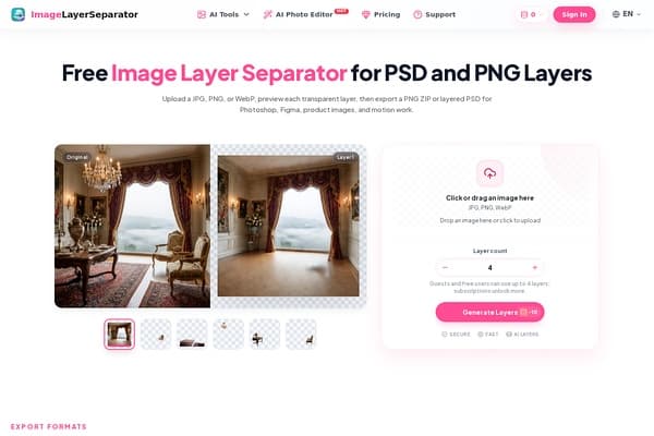 Free AI Image Layer Separator preview