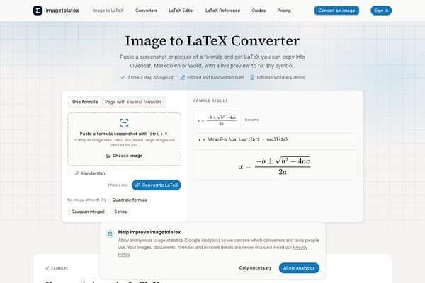 ImageToLatex screenshot