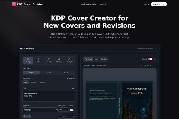 KDP Cover Creator preview