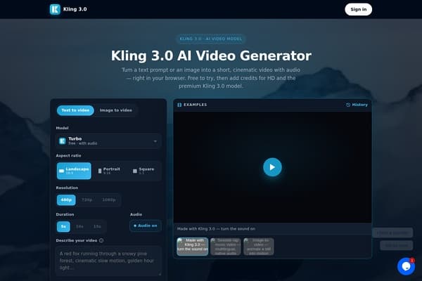 Kling 3.0 preview