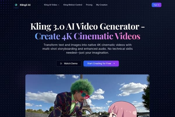Kling 3.0 AI Video Generator preview