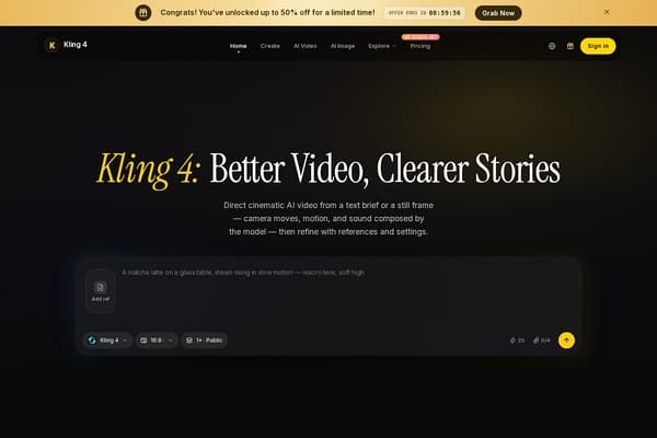 Kling 4 AI screenshot
