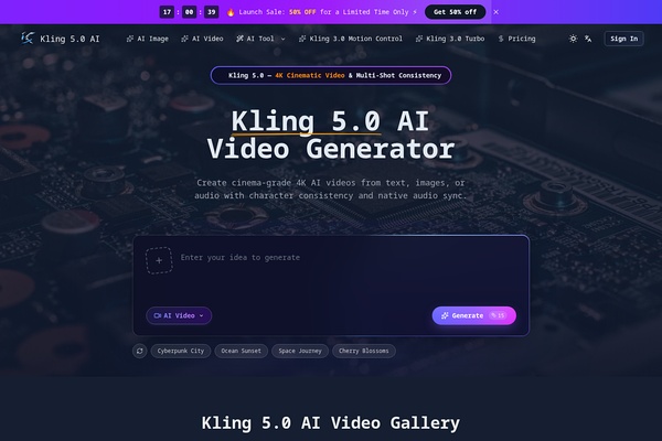 Kling 5.0 screenshot