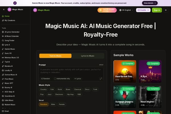 Magic Music AI screenshot