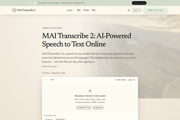 MAI Transcribe 2 screenshot
