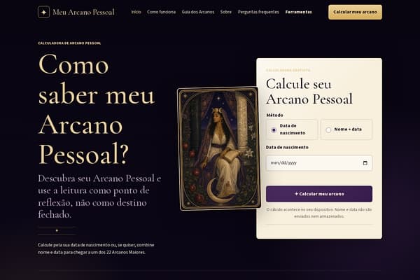 Calculadora de Arcano Pessoal screenshot