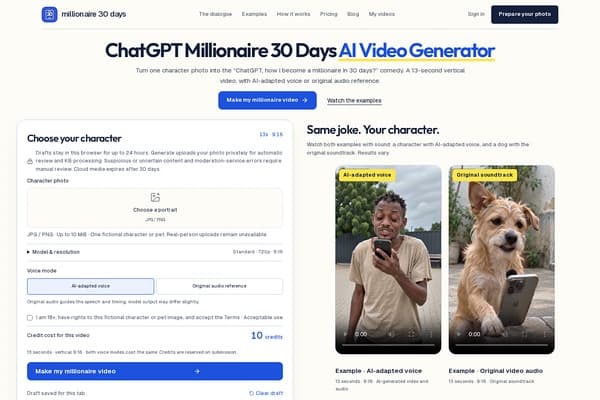 ChatGPT Millionaire 30 Days AI Video Generator preview