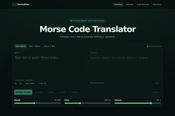 Morse Code Translator screenshot