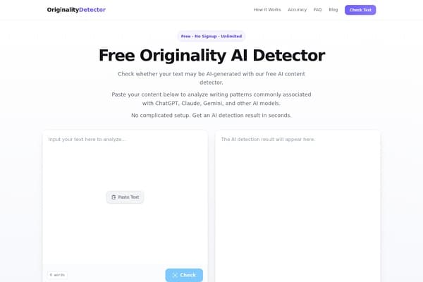 Originality AI Detector screenshot