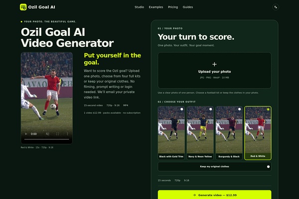 Ozil Goal AI Video Generator preview