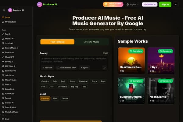 Producer AI Music preview