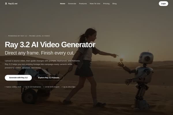 Ray 3.2 AI Video Generator screenshot