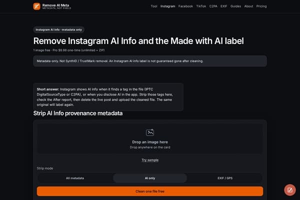 Remove Instagram AI Info preview