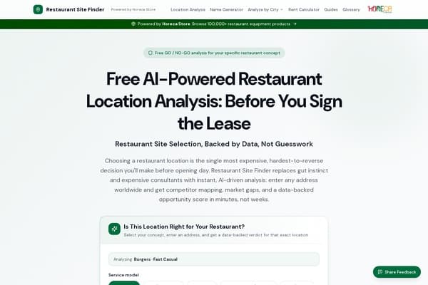 Restaurant Site Finder preview