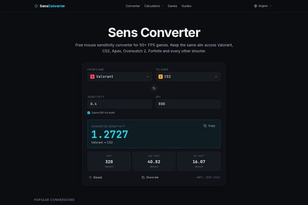 Sens Converter screenshot
