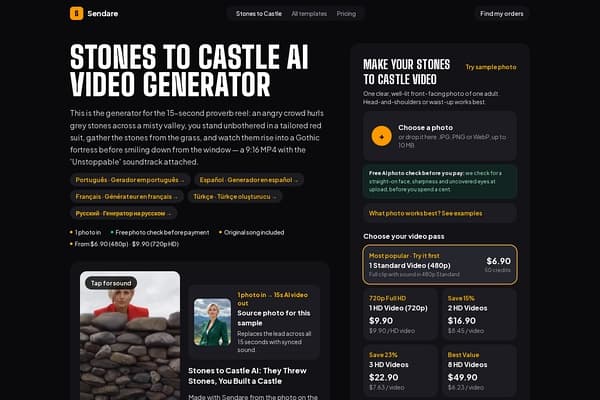 Stones to Castle AI Video Generator preview