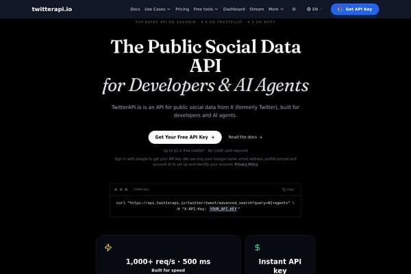 TwitterAPI.io screenshot